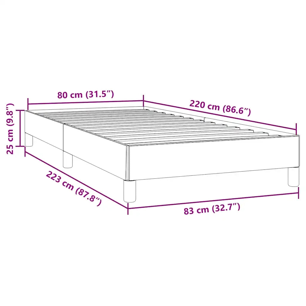 Giroletto senza Materasso Grigio Chiaro 80x220 cm Velluto 4101379