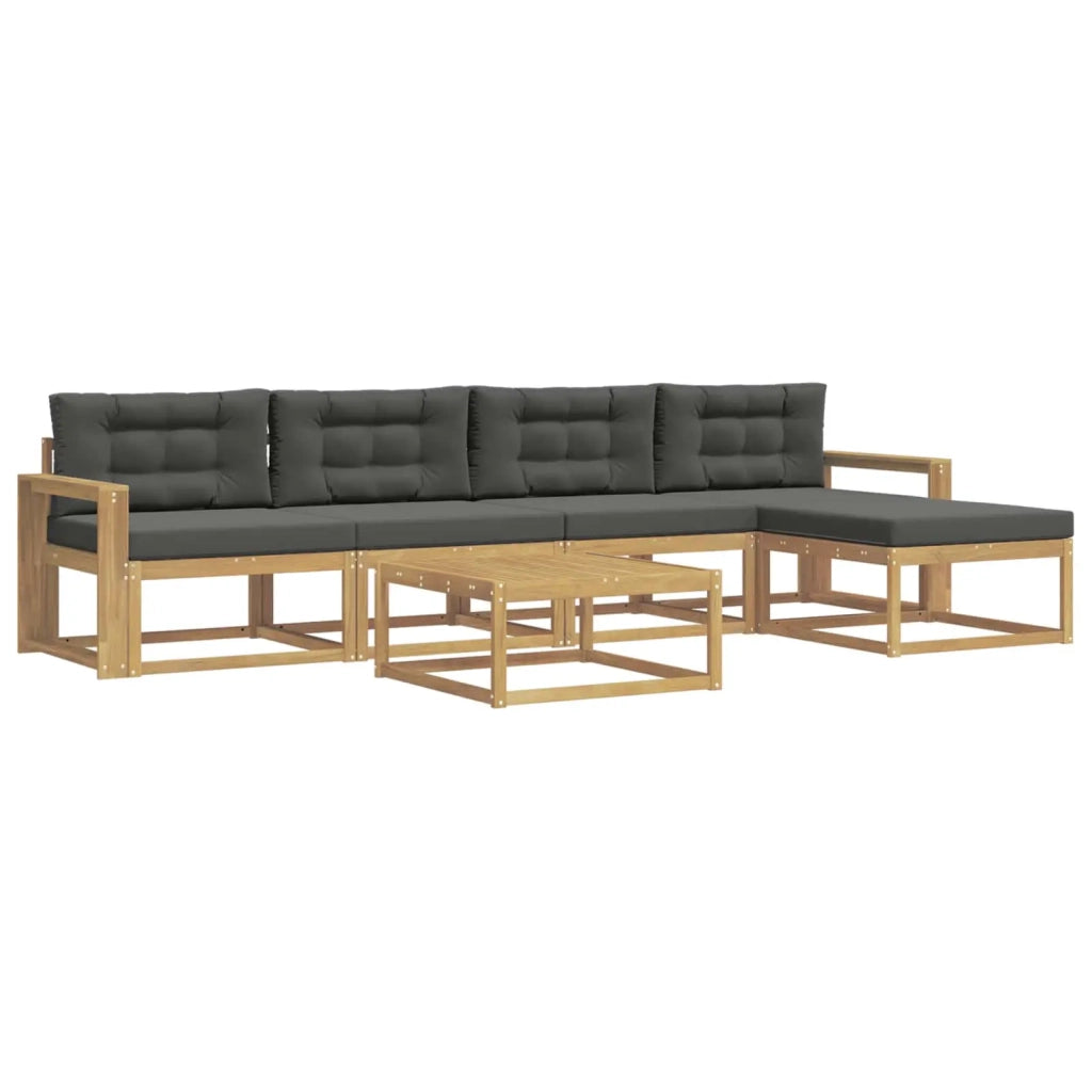 Set di divani da esterno 6 pz Bianco e Antracite Poliestere 3386346