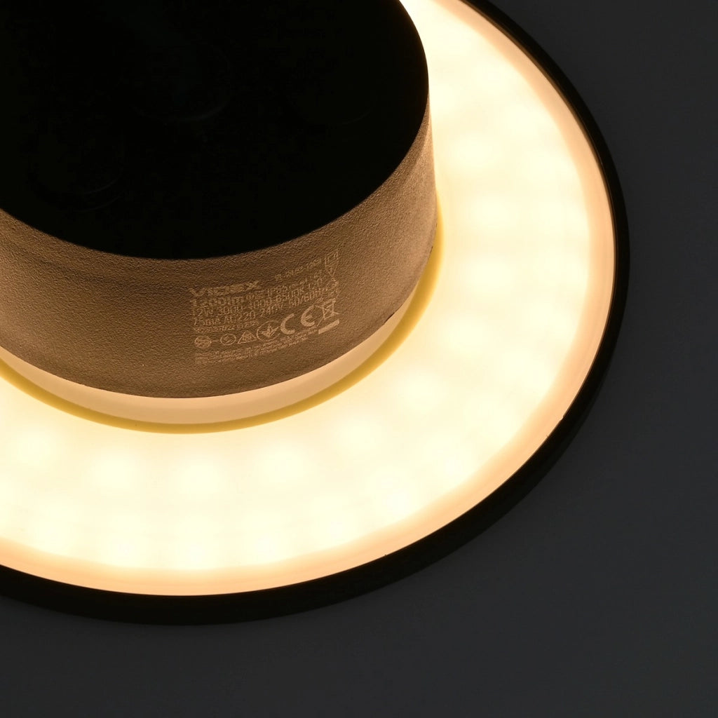 Applique esterna tonda nera Ø18 LED 12W CCT IP65 Videx