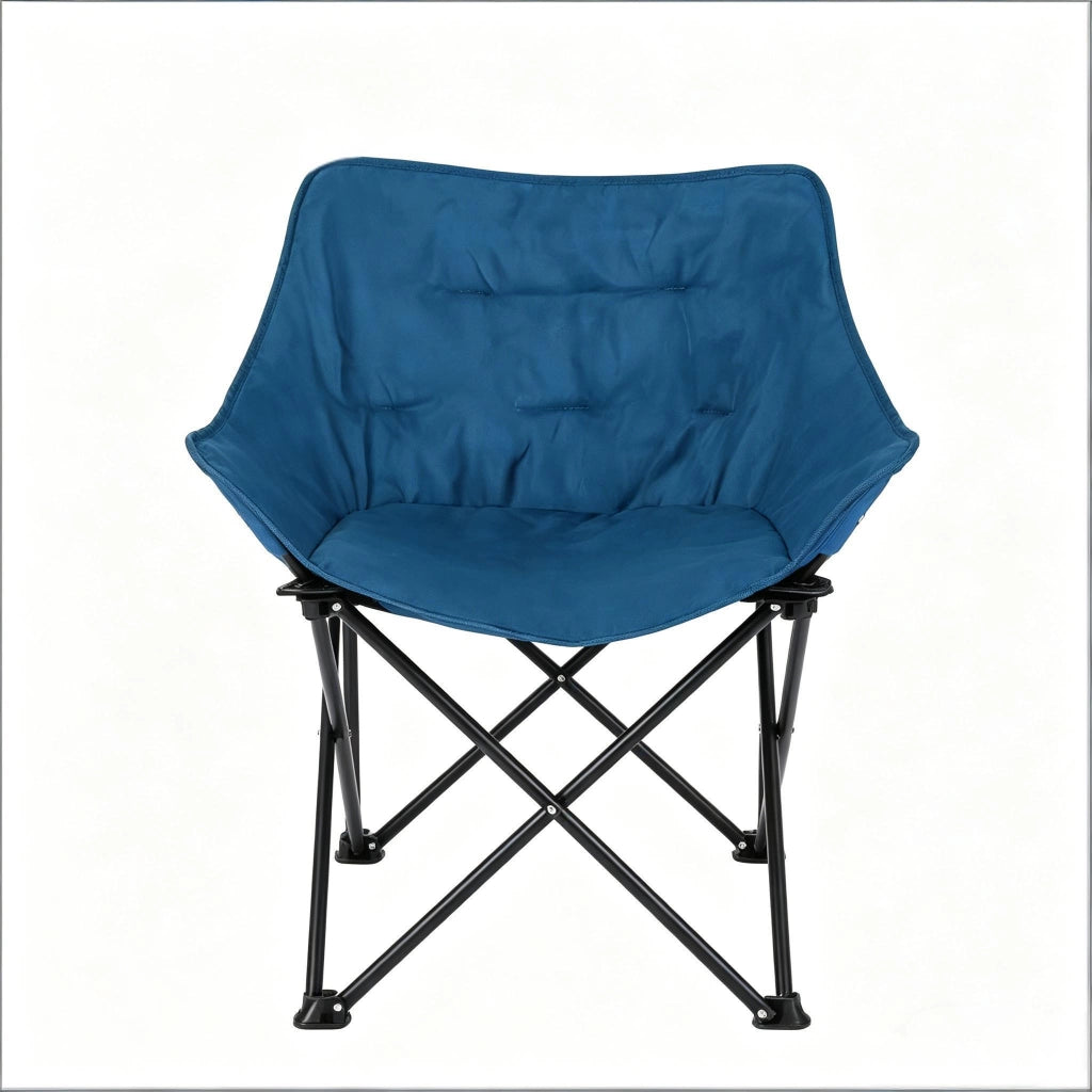 SEDIA Pieghevole Imbottita 65 x 73,5 x 44,5 cm Nero/Blu