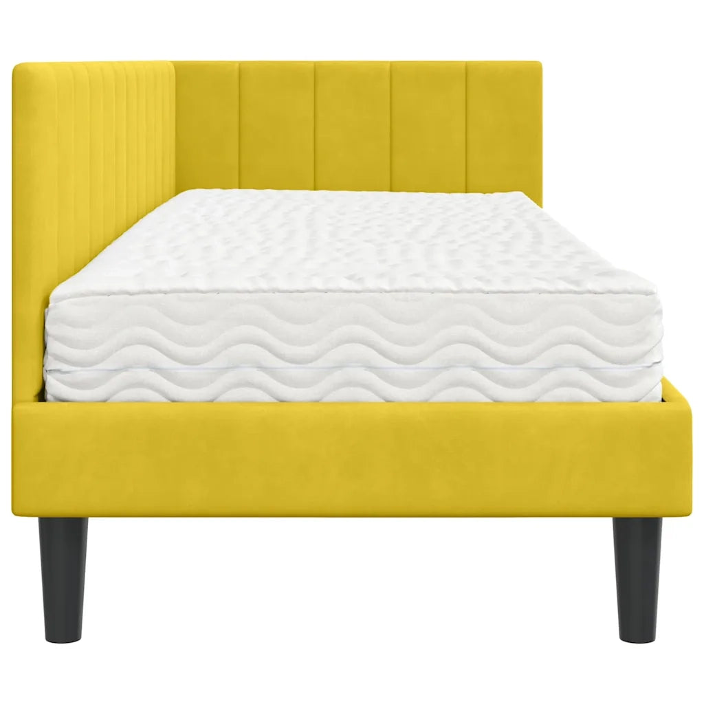Struttura Letto Angolare con Materasso 2 pcs Giallo Velluto 3393884