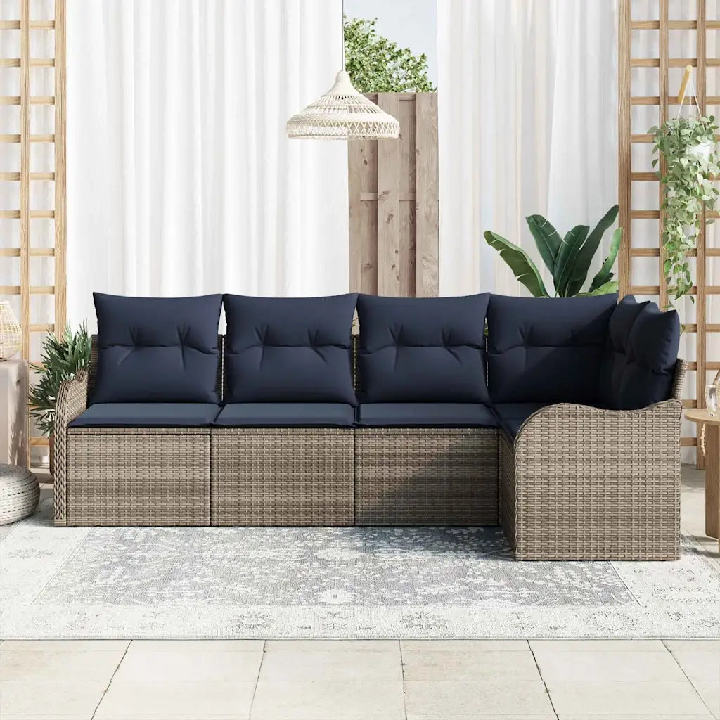 Set Divano da Giardino Grigio polyrattan 3345705