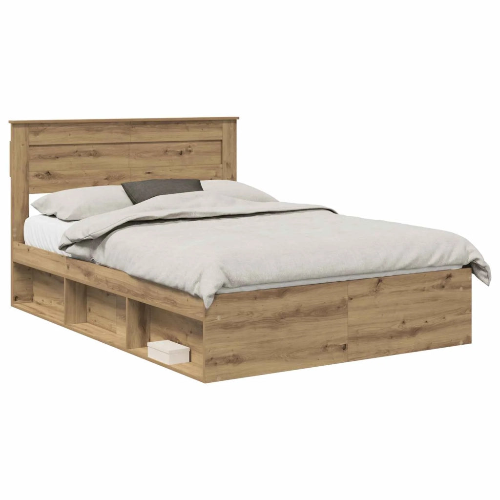 Letto matrimoniale | Letto per adulti | Struttura del letto Rovere Artigianale 140 x 190 cm