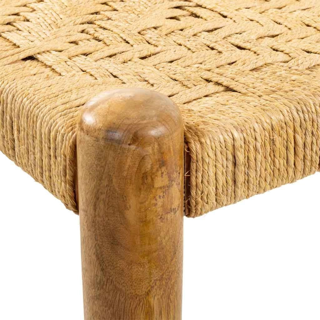 Sgabello in legno e corda marrone 90x44x35h