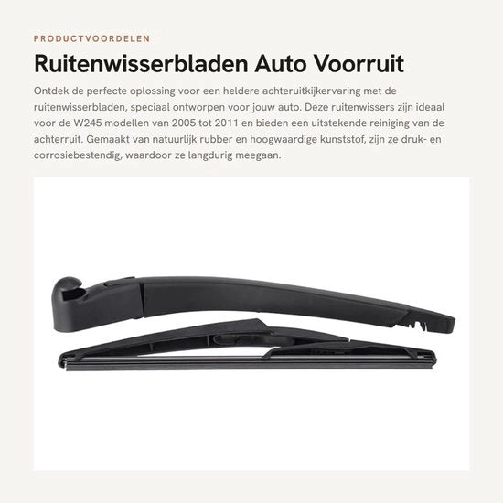 Dischi ottici per autovetture - Qualità eccellente - Dischi posteriori - Armatura del wiper - Gomma flessibile - Compatibile con W245 2005-2011 - Capacità di carico 260 g - Dischi per parabrezza