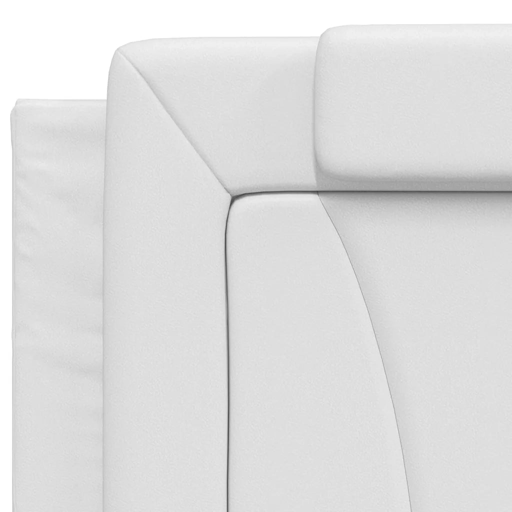 Letto matrimoniale | Letto per adulti | Giroletto Viana senza Materasso Bianco 200x200 cm in Similpelle