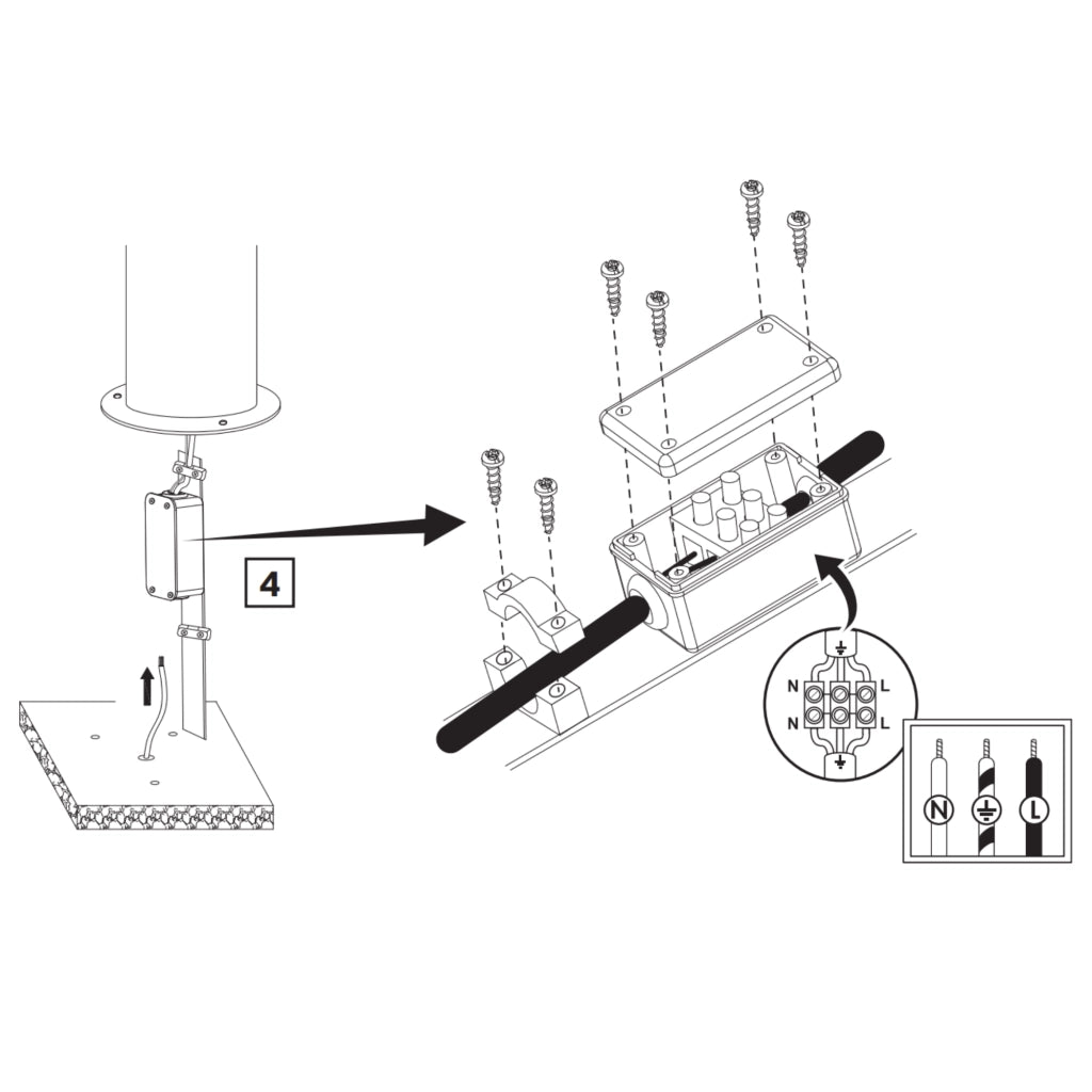 Lampada da esterno 74 cm nera E27 Rino Polux IP54