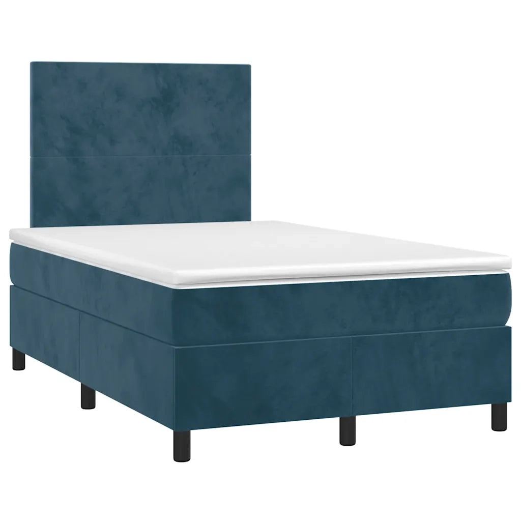 Letto a Molle con Materasso e LED Blu Scuro 120x200cm 3135997