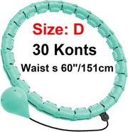 Hula Hoop 2 in 1 Adattabile, 30 Nodi Smart Hoop, Plus Size Apparecchio per Perdita di Peso Fitness, Disegno a Nodi Rimovibile, Ottimizzato per Esercizi Intensivi