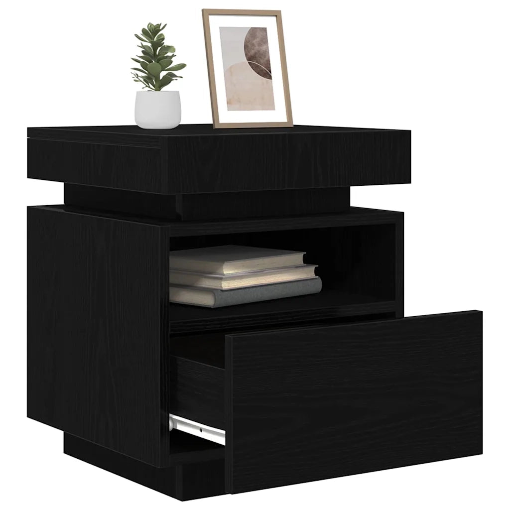 Armadio da Notte 2 pcs Rovere Nero 40 x 39 x 48,5 cm 862187