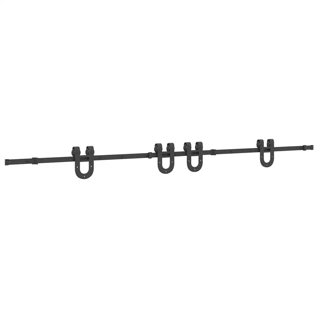 vidaXL Kit di Binari per Porte Scorrevoli 366 cm Acciaio Nero