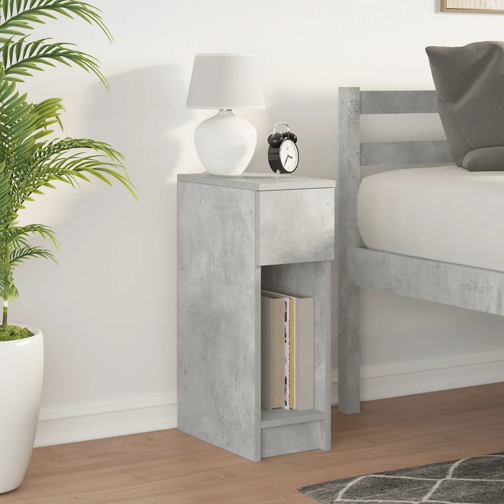Comodino con Cassetto Grigio Cemento 20x36x60 cm 858701