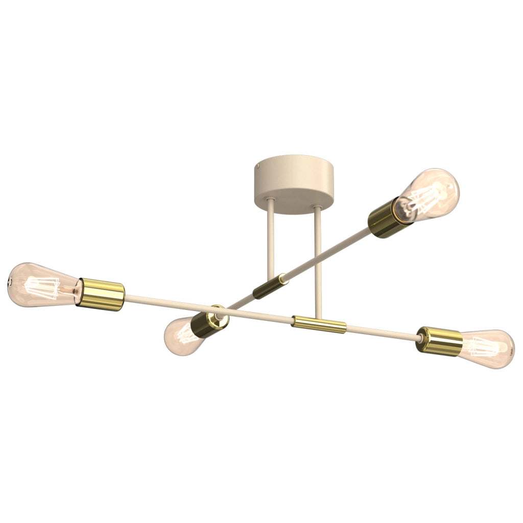 Lampada da soffitto Flame 4xE27 beige oro Luminex
