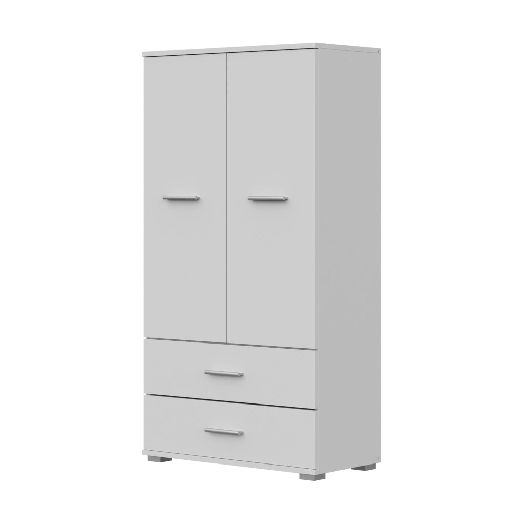 Armadio FAUSKE - 2 Cassetti - Bianco - Larghezza 69 cm, Altezza 130 cm, Profondit? 36 cm