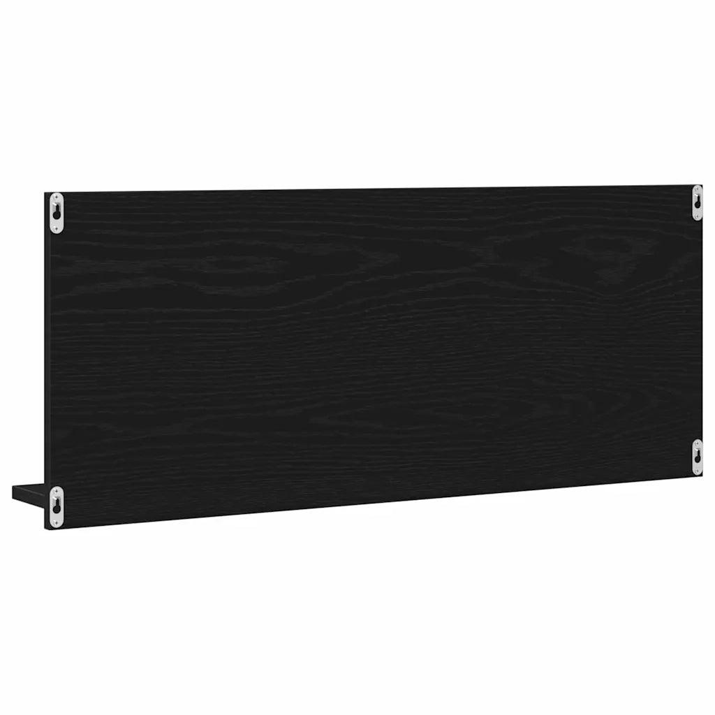 Mensola Specchio con lo scaffale Rovere Nero 90 x 10,5 x 37 cm 862528