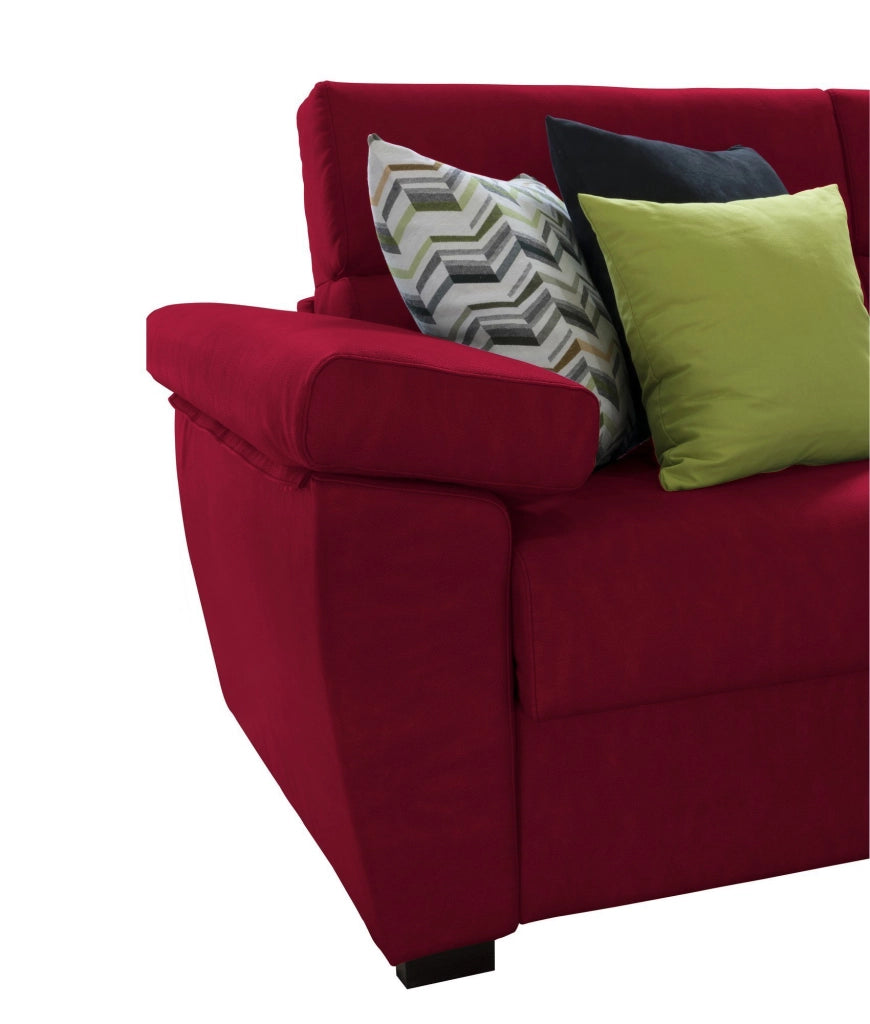 Pacecos, Divano Letto 3 Posti Sfoderabile Made in Italy, 225x95 cm Rosso