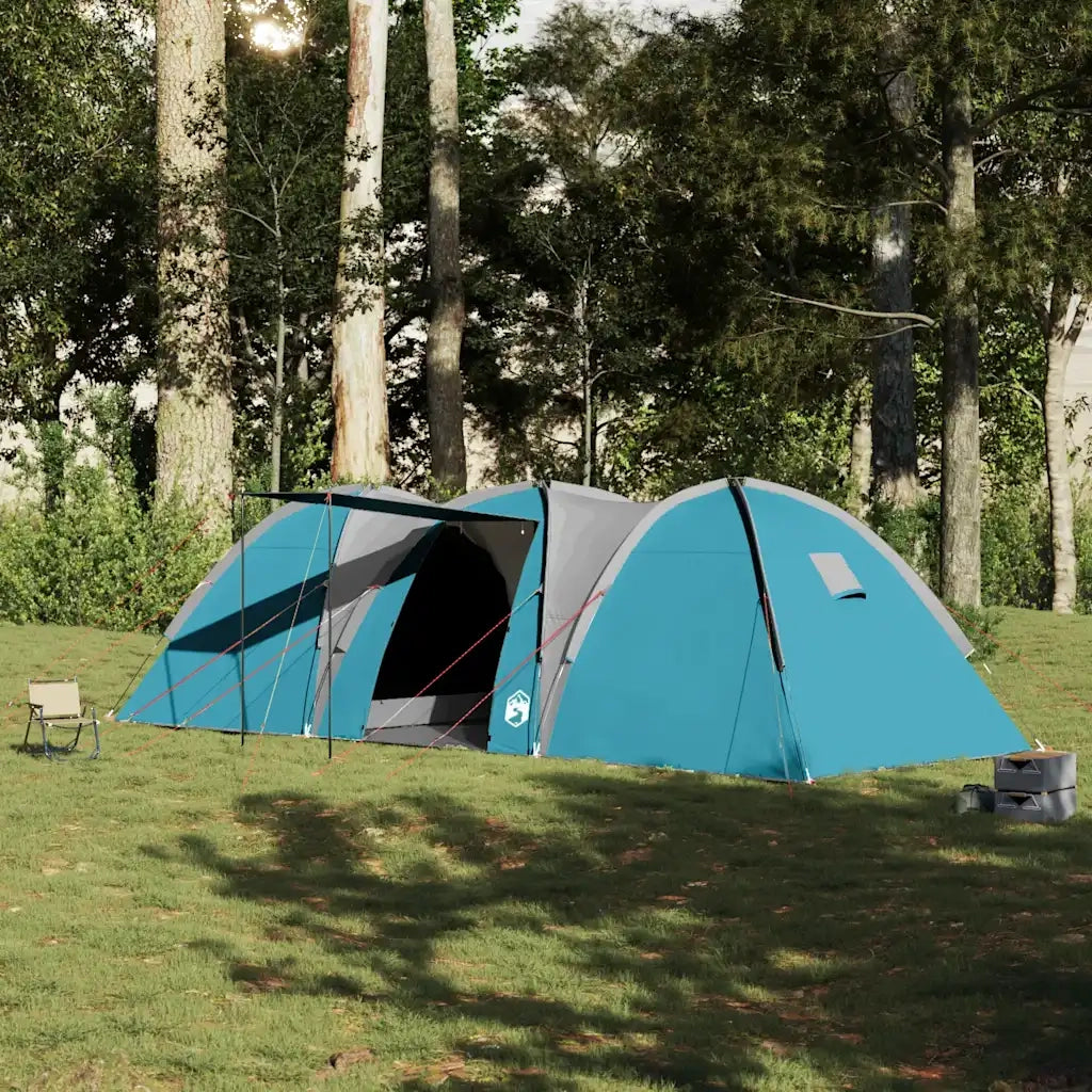 Tenda da Campeggio a Cupola per 8 Persone-Tenda per Escursionismo Blu Impermeabile