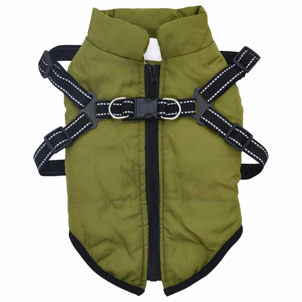 Cappotto per Cani Verde militare L32 Pile e Poliestere 3422513