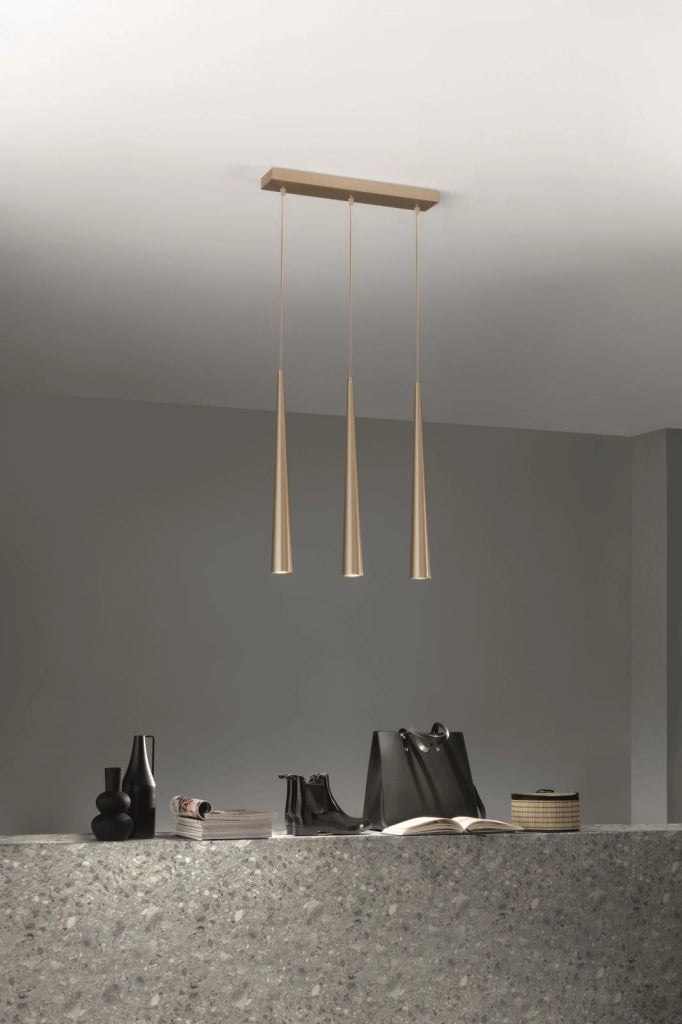 SOSPENSIONE NOA H.50CM D.5,5CM ORO 1 LUCE ATTACCO GU10
