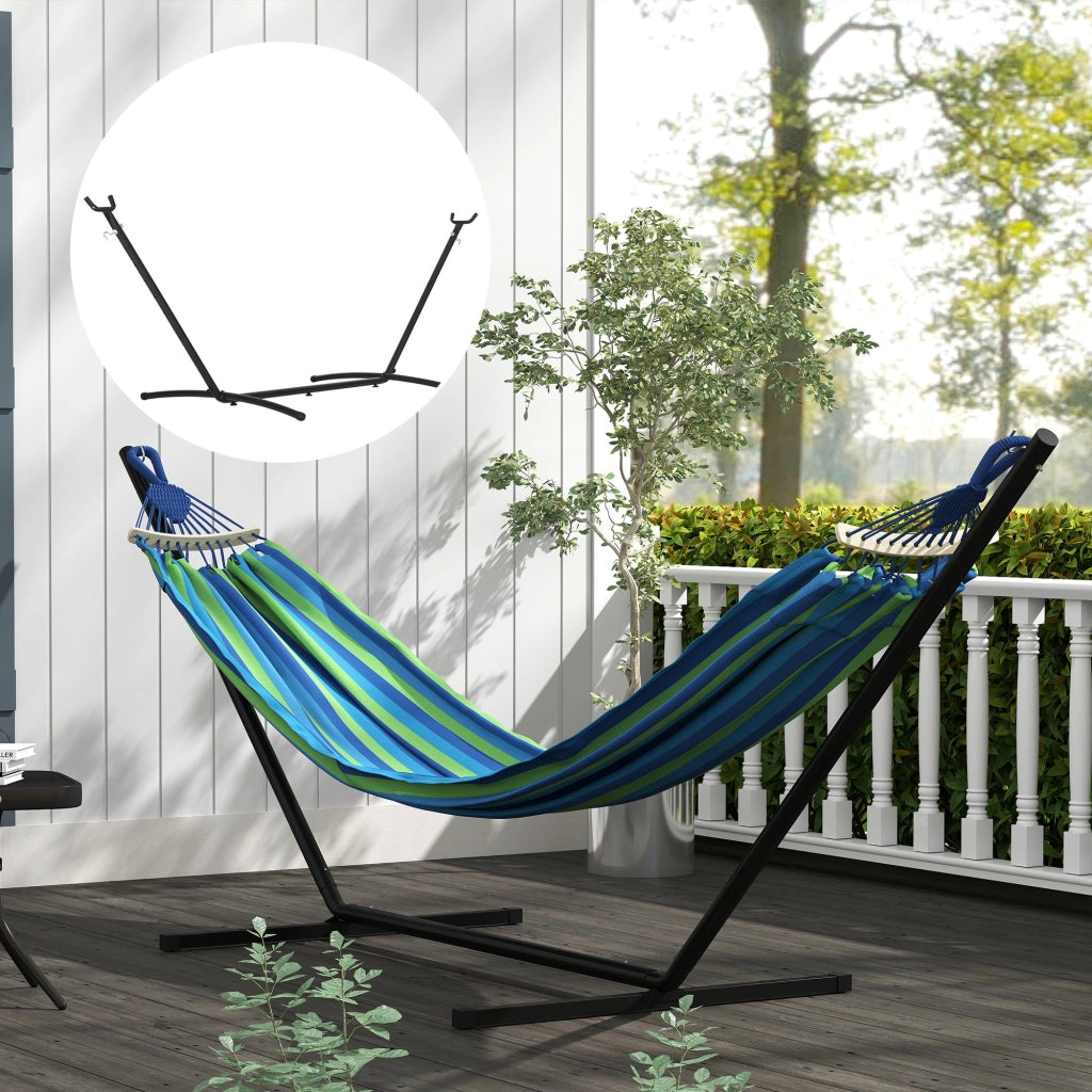 Supporto per amaca in metallo ¨C Zephmum ¨C Nero, regolabile in altezza, 280x117x110 cm