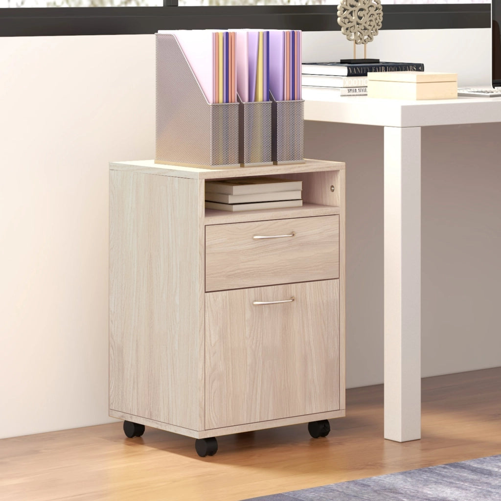 Scrivania con cassetto e scaffale ¨C Minimal ¨C Rovere 40x35x60 cm