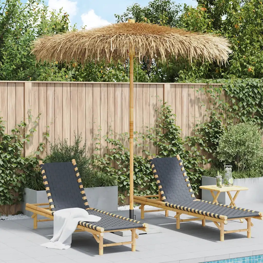 Ombrello Tiki con Baldacchino a Foglia di Banana-Ombrellone da spiaggia 240 cm Bamb¨´