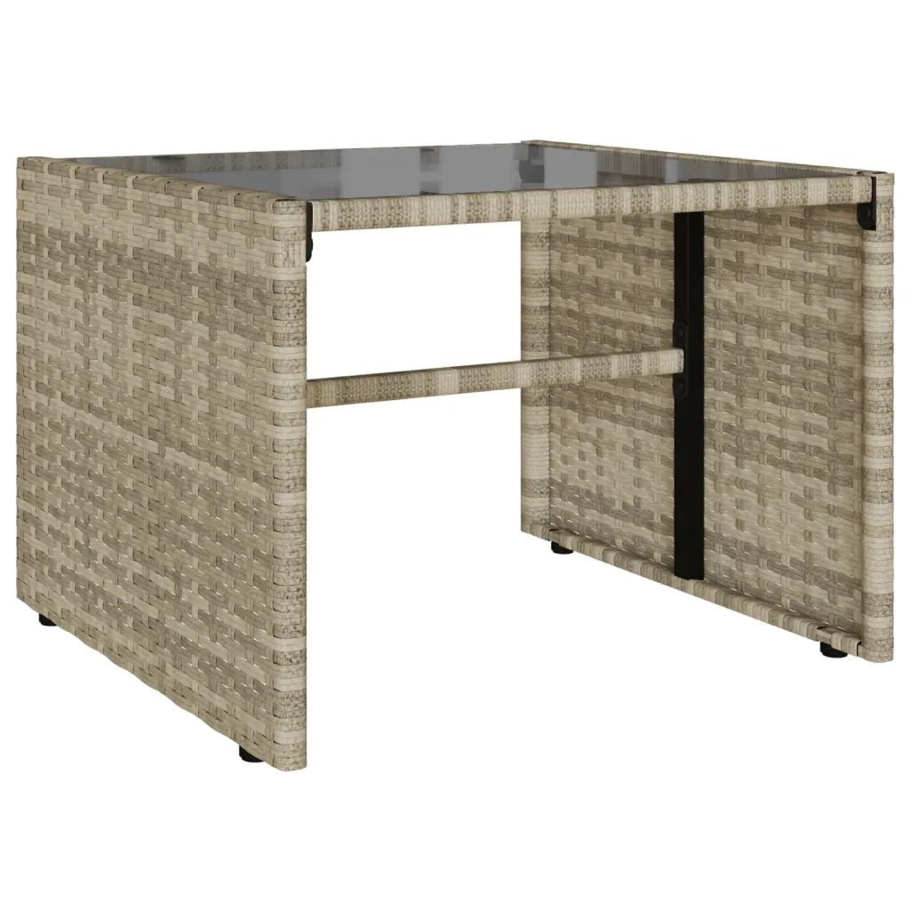Set Divano da Giardino 4pz | Set Salotto da Giardino con Cuscini Grigio Chiaro Polyrattan