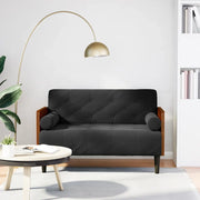 Divano Divanetto con Cuscini-Sofa Bolster Nero 110 cm Velluto