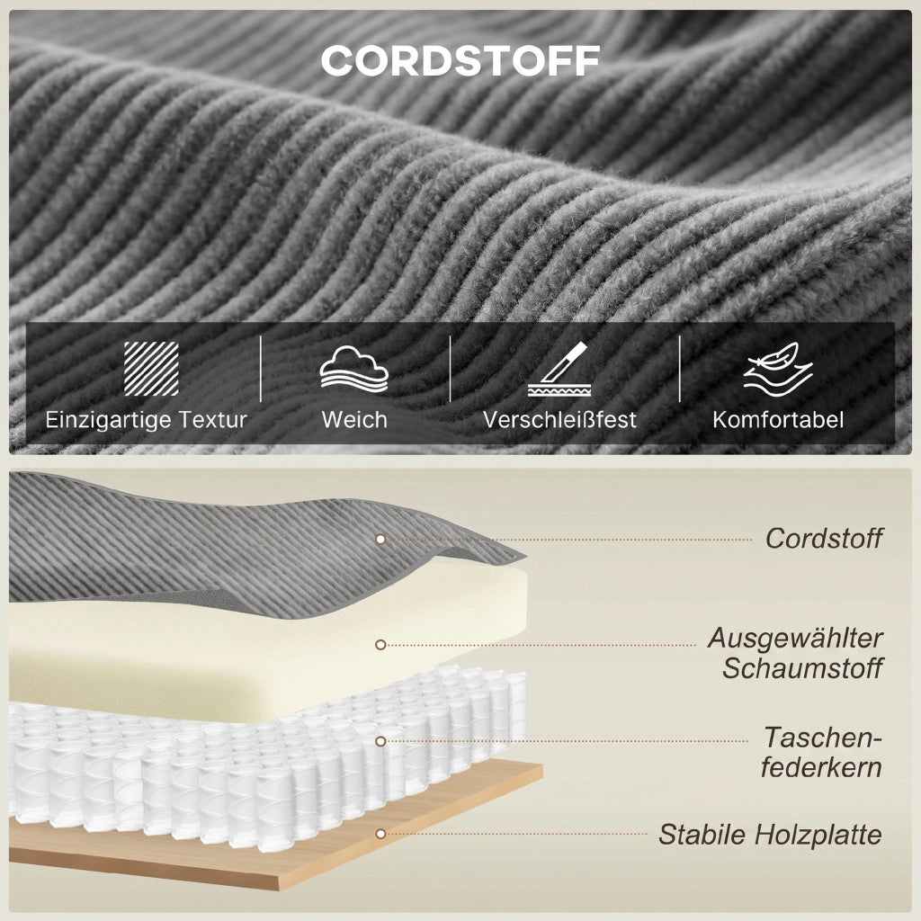 Divano 3 posti in tessuto ¨C Minimal ¨C grigio chiaro