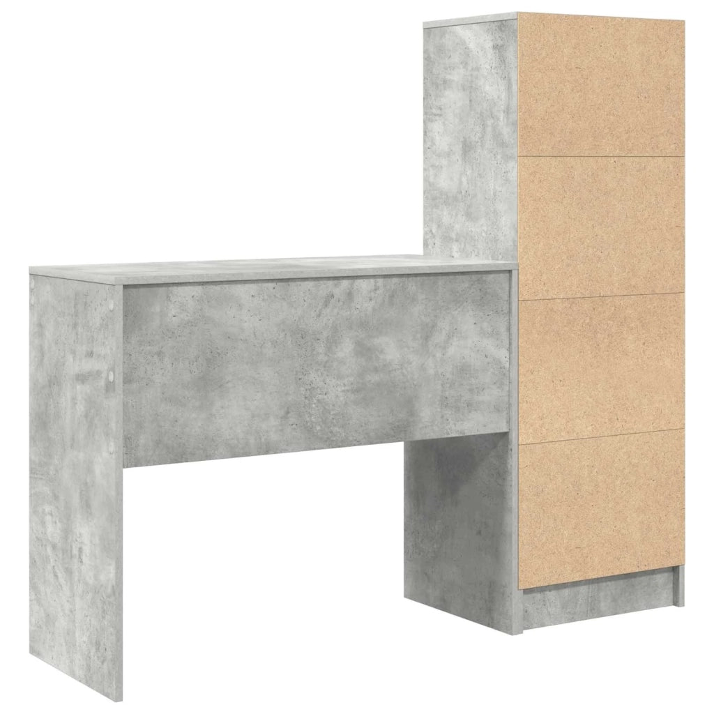 Scrivania con cassetto con lo scaffale 2 pcs Grigio cemento 3337324