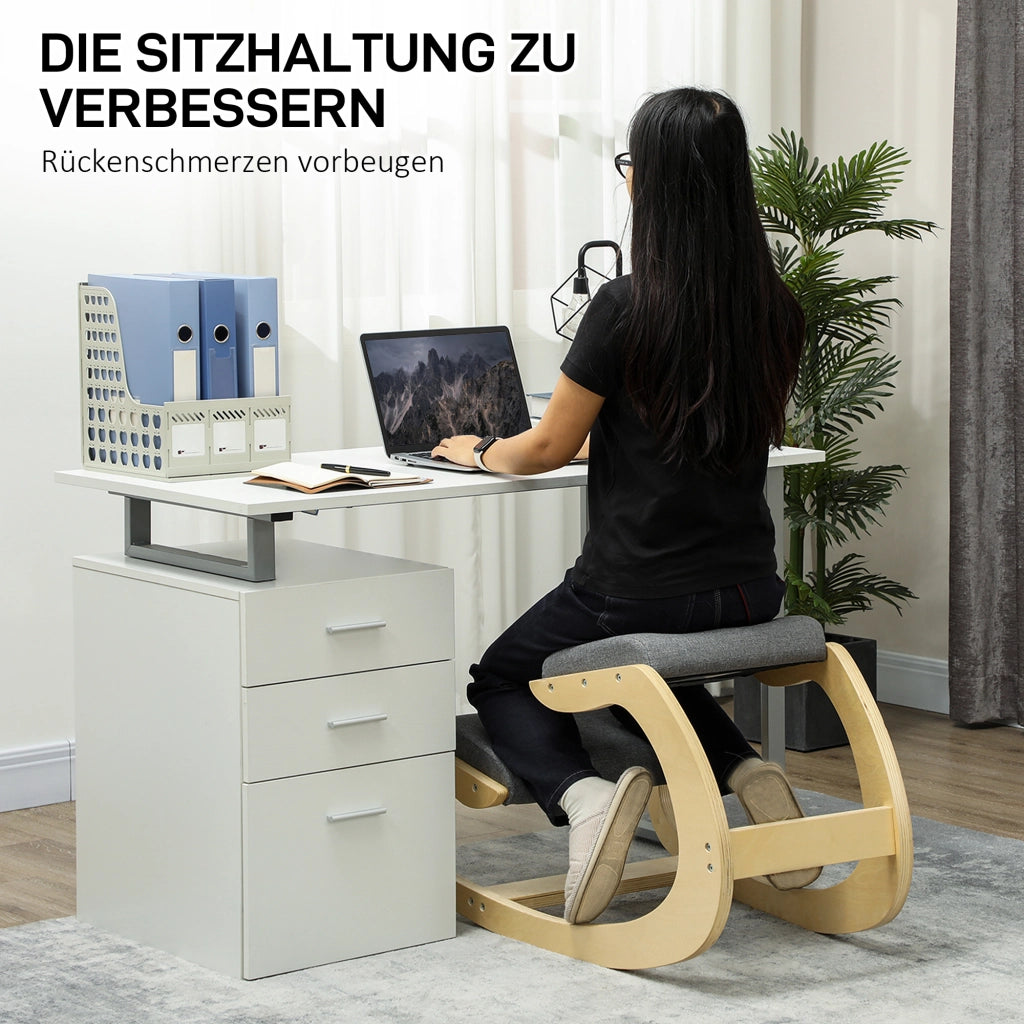 SEDIA GINOCCHIAIO Ergonomica 54,5x85x54 cm Legno Grigio