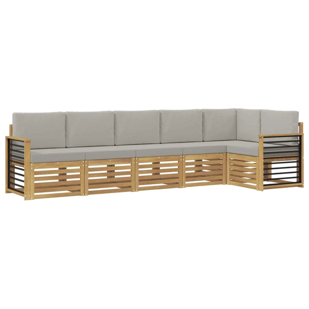 Set di divani da esterno 6 pcs Bianco e Grigio Chiaro 3391926