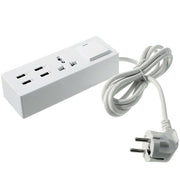Trade Shop - Multipresa Ciabatta Elettrica Con 1 Prese Universali 4 Usb Con Interruttore -