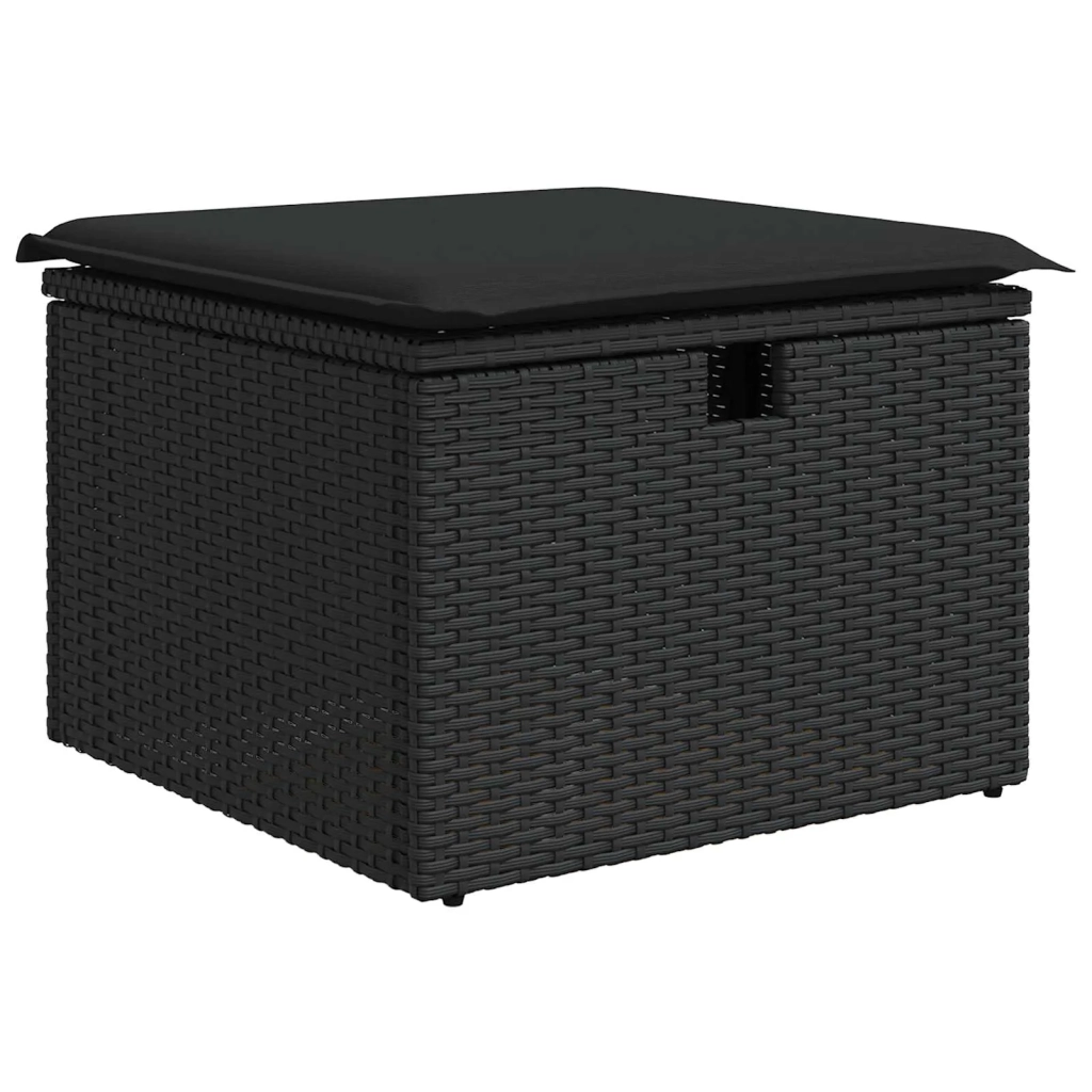 Set Divano da Giardino con cuscino 7 pcs Nero Poly Rattan 3360972