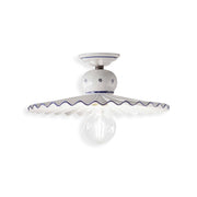 Plafoniera Classica Roma Metallo E Ceramica Nero Sfumato Rame 41Cm 1 Luce E27