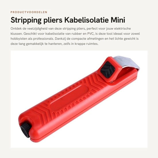 Strumenti per rimozione isolante - Pinze per taglio - Rood - Per isolanti in gomma e PVC - 8-28 mm - Adatto per lavori elettrici - Formato compattibile