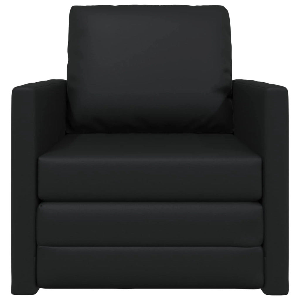 Divano letto | Sof¨¤ letto | Letto singolo 60cm Nero Pelle Artificiale