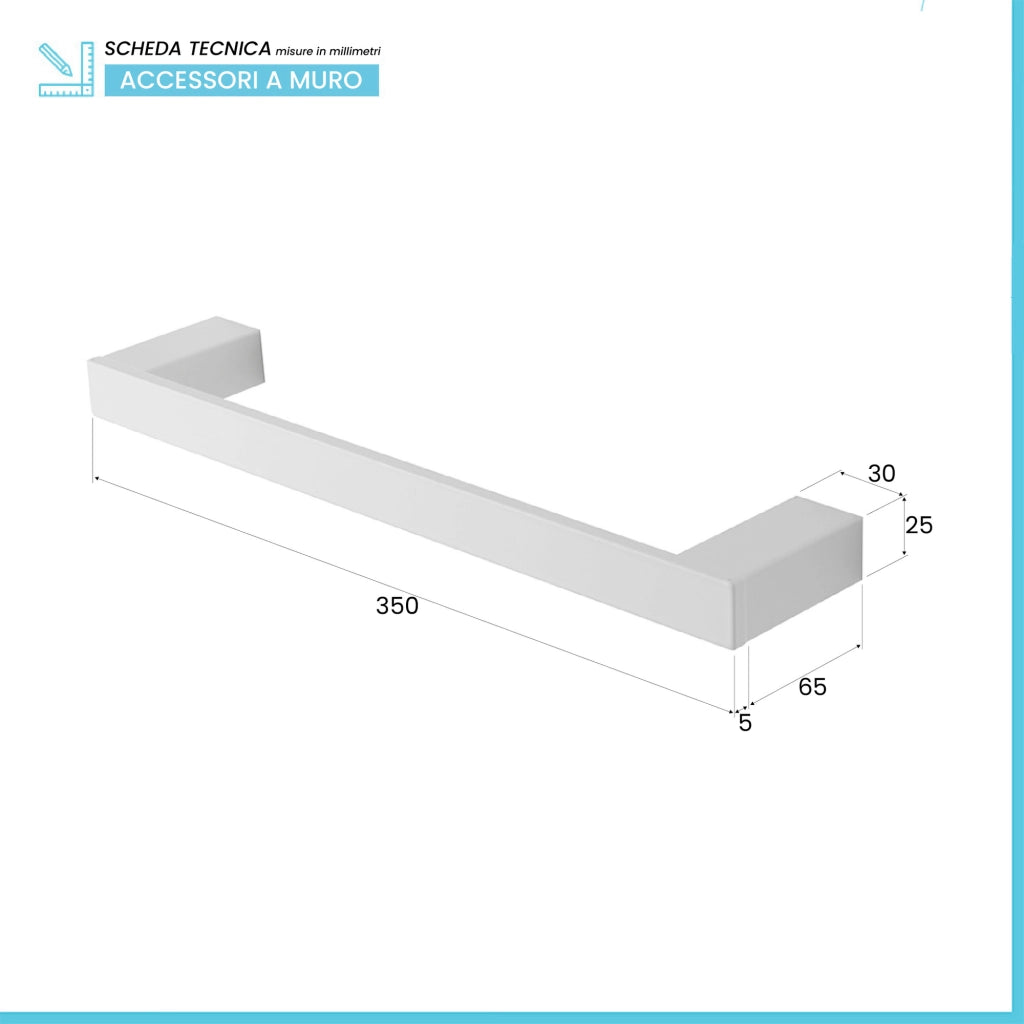 Set con appendino, porta rotolo e porta salviette a muro bianco Sky