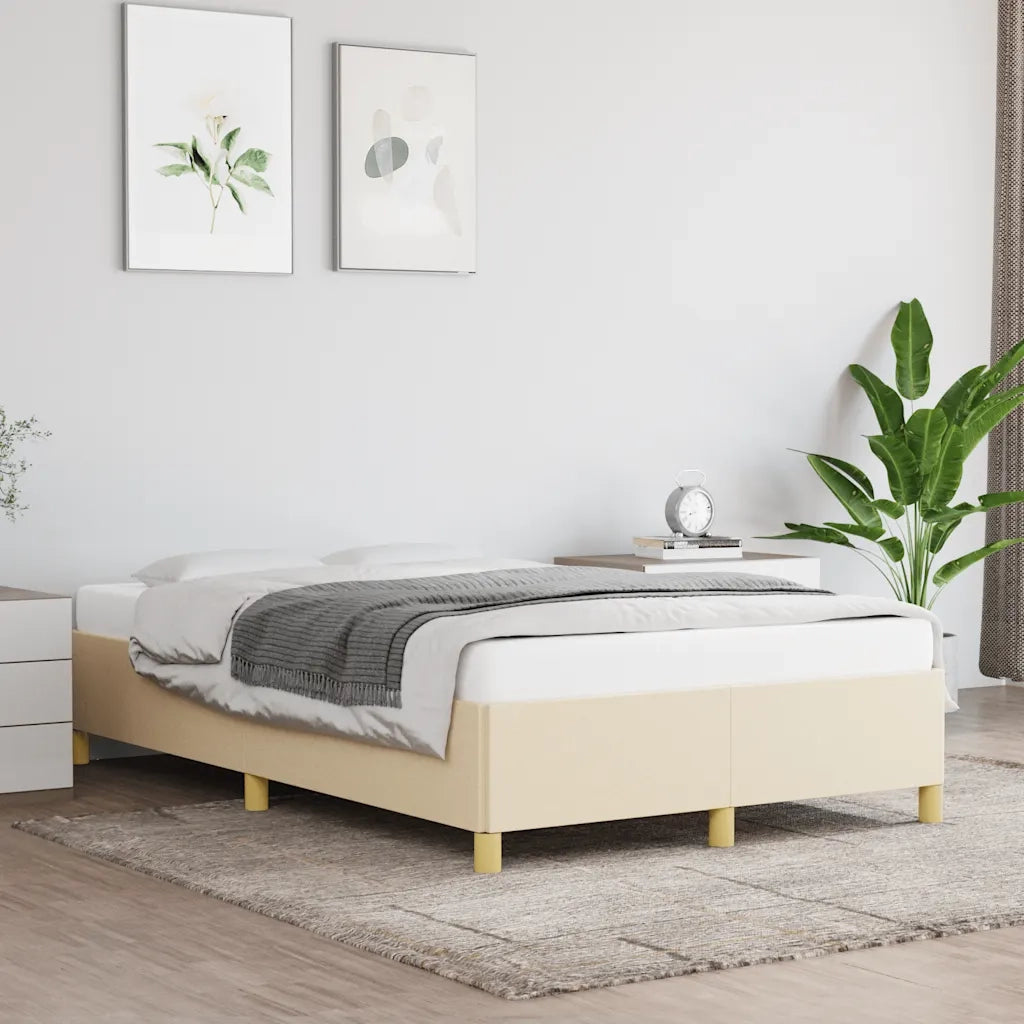 Letto matrimoniale | Letto per adulti | Giroletto senza Materasso Crema 120x190cm in Tessuto