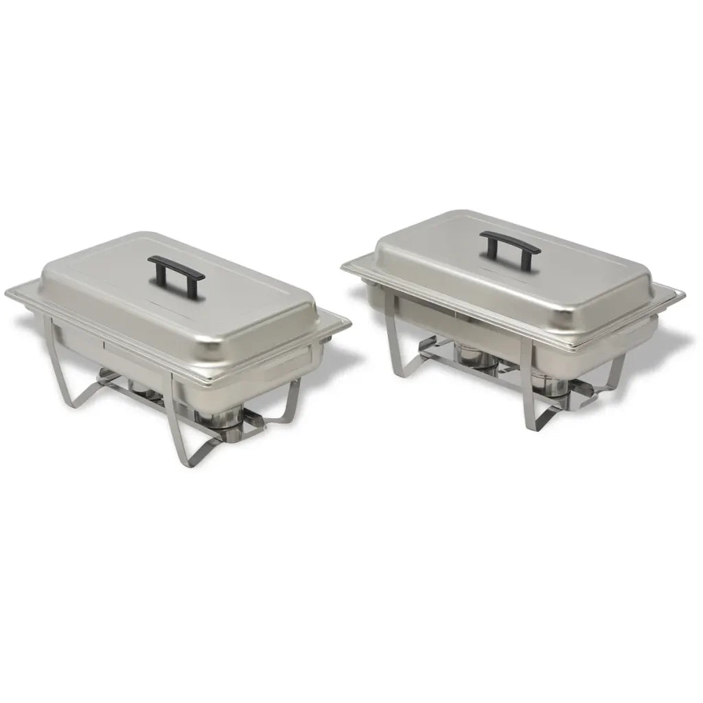 Set 2 pz Teglie Scaldavivande in Acciaio Inossidabilecod mxl 103359
