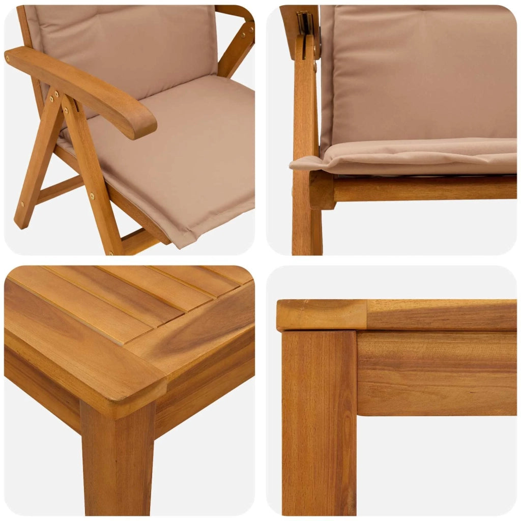 Set da pranzo da giardino 7 pezzi 7 pz Naturale 3434623