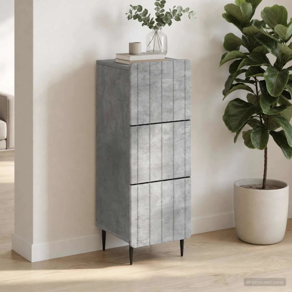 Mobile con Cassetti Grigio Cemento 33 x 34,5 x 92 cm 894388