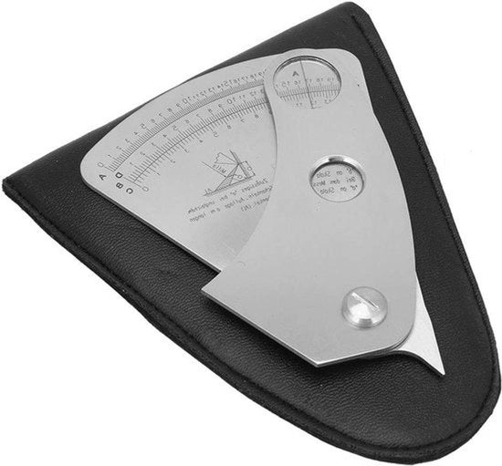 Strumento di Ispezione in Acciaio Inossidabile a Forma di Ventaglio, Scala Standard, Adatto per la Lavorazione del Metallo, Grigio, HFG26 Attrezzo per Macchina con Funzione 3-in-1