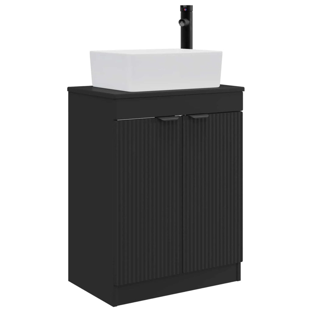 Mobile da bagno con Lavabo | Armadio Lavabo Nero 54 x 35 x 83 cm