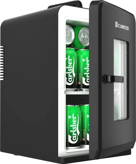 Mini frigorifero 15L per Bevande, Cosmetici e Snack - Funzione Freddo e Caldo, Compatta e Portatile
