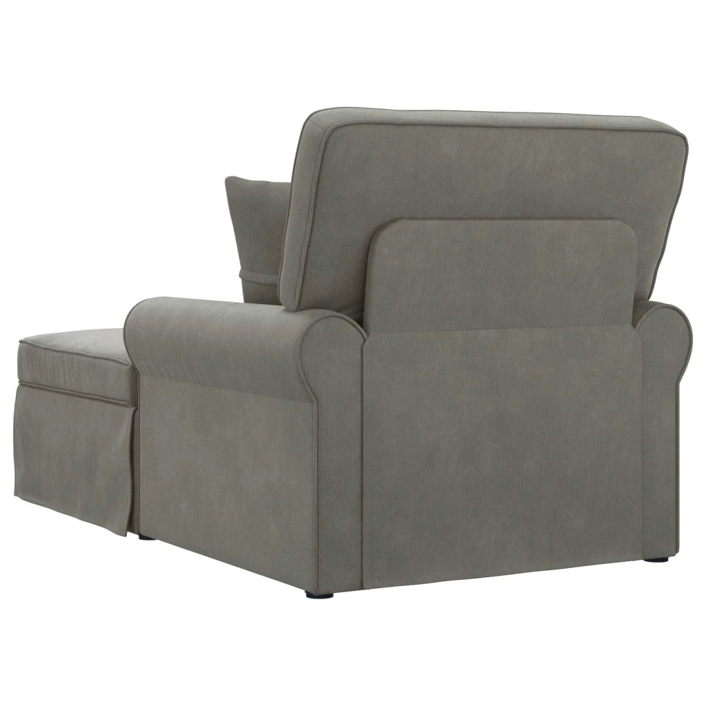 Chaise Longe con Gonna 3 pz Grigio chiaro Tessuto in Cords CFW8764523
