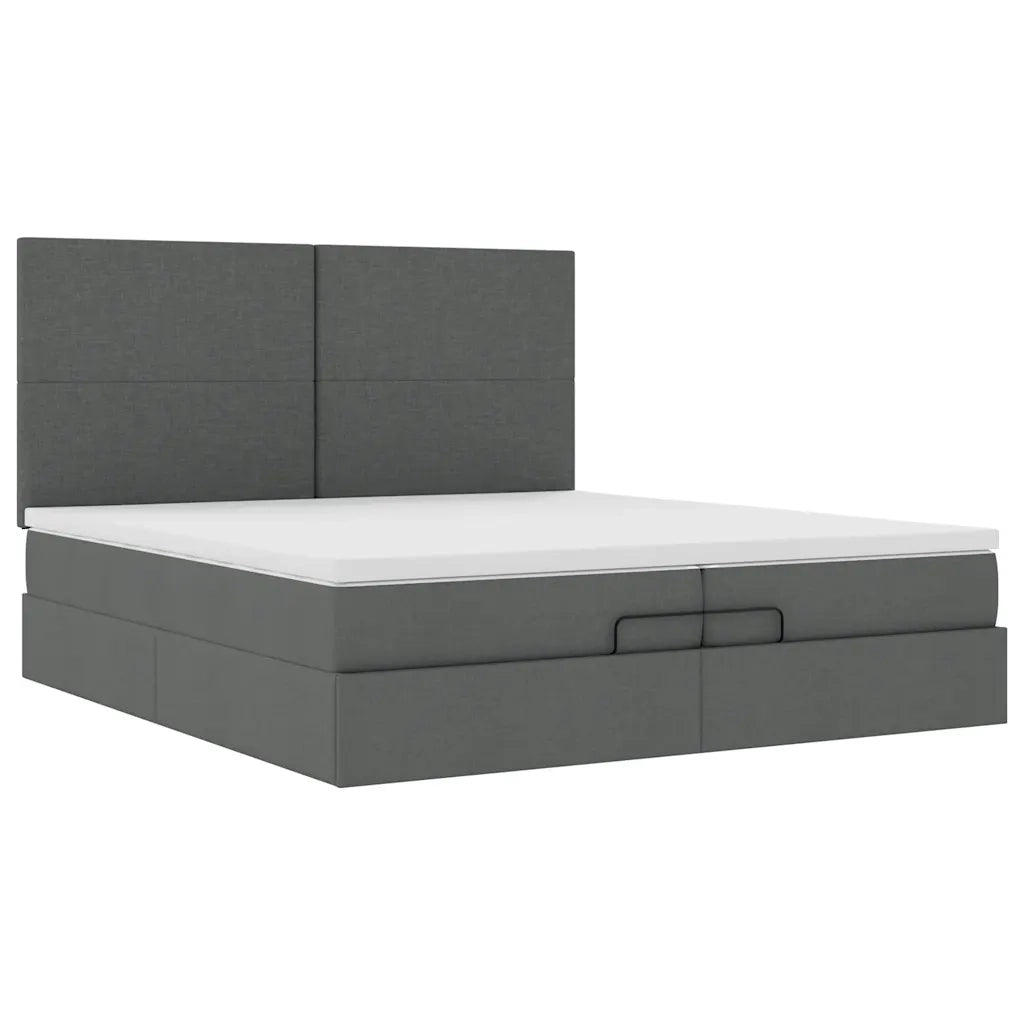 Struttura Letto Pouf con Materassi 200x200 cm in Tessuto 3313949