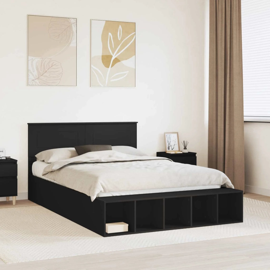 Struttura del letto Nero 140 x 200 cm Legno multistrato 3408369