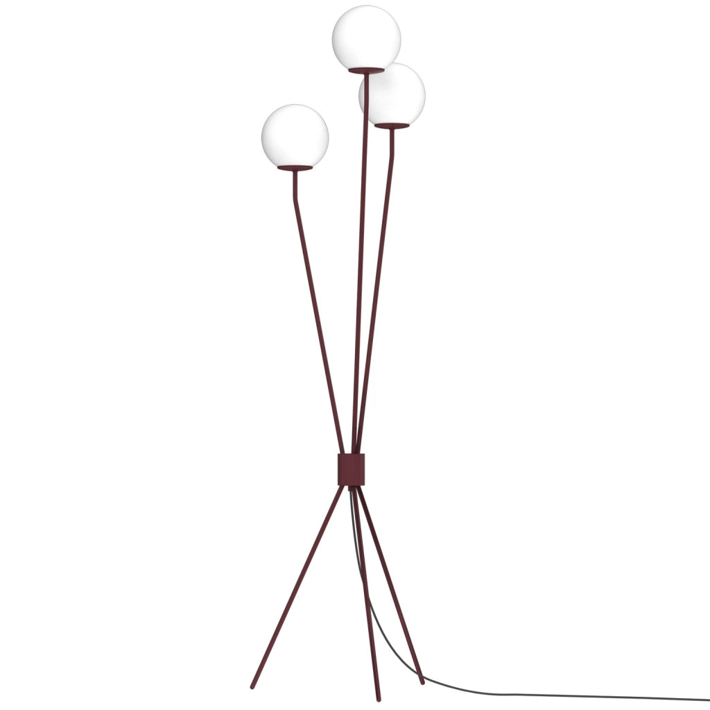 Lampada da terra Trefot 3xE27 bordo sfere bianche Luminex