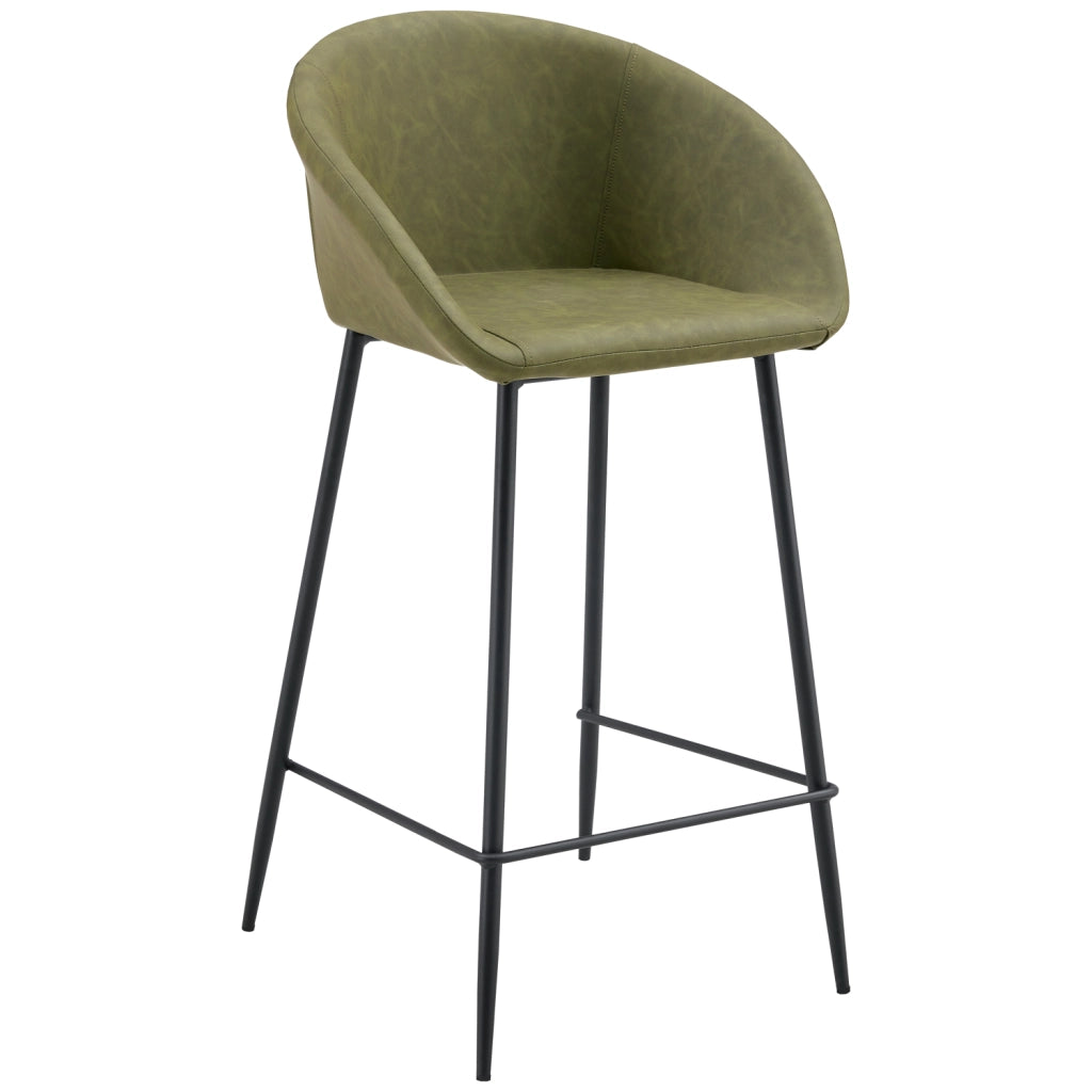 Set di 2 sgabelli da bar ACHILLE in similoro verde